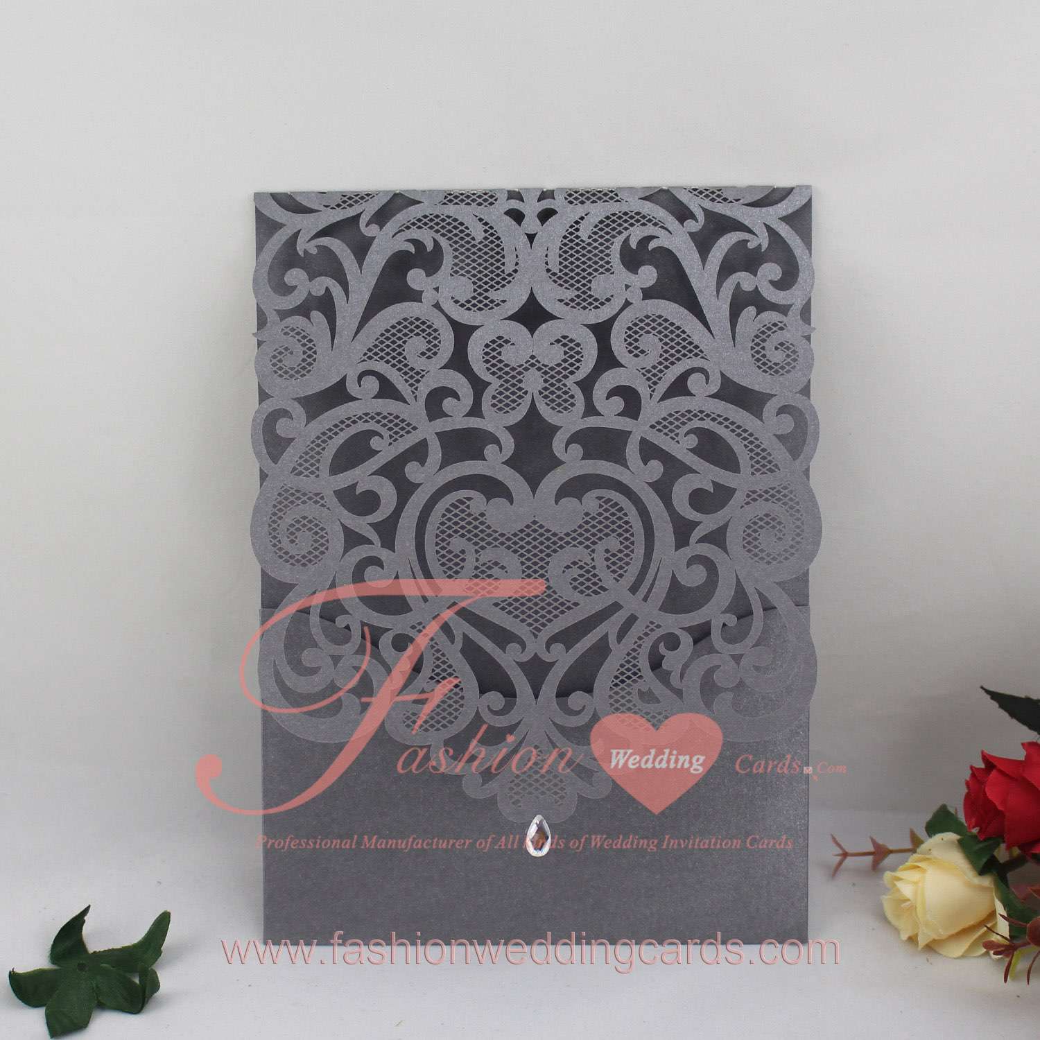 Personalised Laser Cut Pocked Fold Wedding Invitations